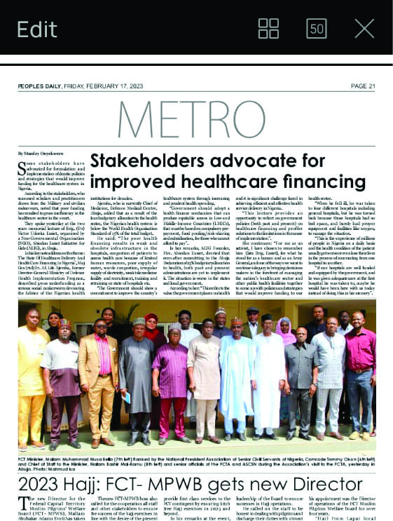 Underfunding of the healthcare sector, The State Of Healthcare Delivery And Health Care Financing In Nigeria